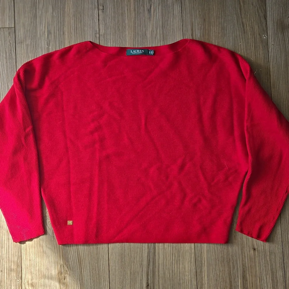 Lauren Ralph Lauren Red Boatneck Knit Sweater
